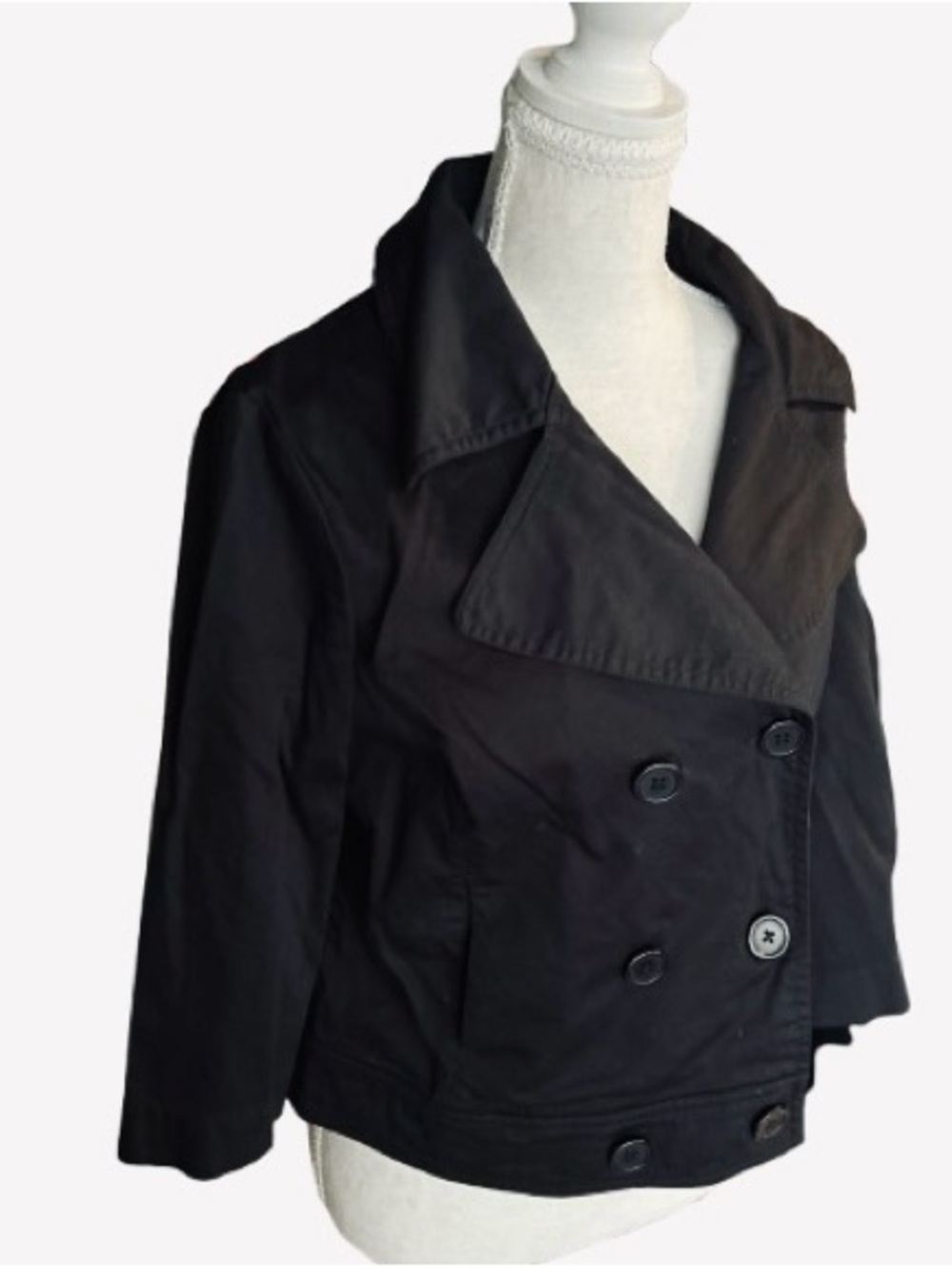 Y2K Cotton Nautical SPIEGEL Medium Swing Vintage Double Breasted Jacket 90s